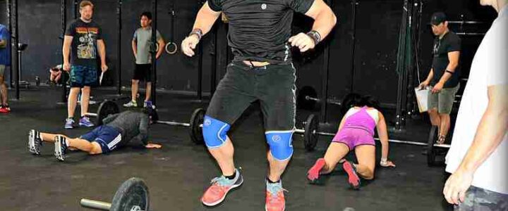 Cross Fit Open  at CF Tustin bar facing burpees 2, tags: de betrokkenheid van - CC BY-SA